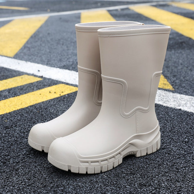 Rain Boots Men's Mid-Tube Adult Fishing Non-Slip Lightweight 2025 New Men's Rain Boots Waterproof Fleece-Lined Rubber Shoes Water Shoes