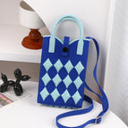 [high quality filling] diamond grid blue (cyan handbag) 10502