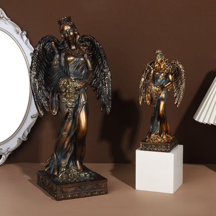 Angel Ornaments Greek Goddess of Wealth Resin Crafts Mythical Figures Wine Cabinet Study Decoration Sculpture Crafts
