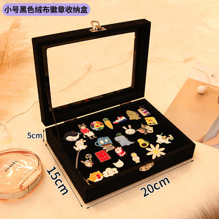 Flip Badge Storage Box Transparent Dustproof Earrings Earrings Jewelry Box Medal Brooch Commemorative Coin Storage Box