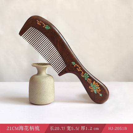 Sandalwood Comb for Meridian Scalp Massage, Anti-Static Hair Comb for Women, Medium-Tooth Volumizing Comb, Meridian Comb Gift Box