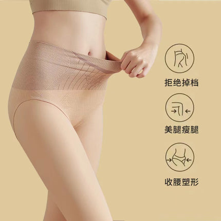 Flower Fairy Water Light Socks Autumn and Winter fleece-lined Thickened Leggings Women's High Waist Abdominal Hip-lifting Pantyhose Light Leg Artifact