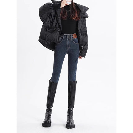 plus size Skinny Jeans Women's Trendy All-match New High Waist Slimming Slim-fit Stretch Pencil Boots Trousers