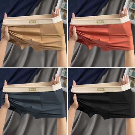 Men's Underwear Simple Boxer Briefs Skin-Friendly Breathable Antibacterial Crotch Comfortable Elastic Mid-Waist Boxer Briefs Ready for Sale