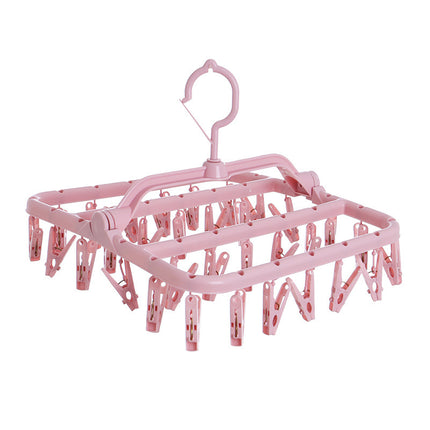 T5022 Thickened Clothes Drying Rack with Multiple Clips, Foldable Hanger for Home Use, Bra Clips, Sock Drying Rack, Clothes Hanger