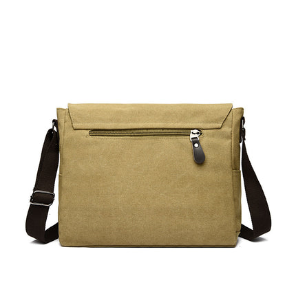 Korean Style Canvas Crossbody Bag Trendy Shoulder Bag Men's Large Capacity Student Computer Bag Camera Bag Large Factory Direct Sale