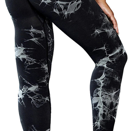 High-Waisted Tie-Dye Butt-Lifting Fitness Pants, Breathable Peach-Lift Compression Training Nine-Point Yoga Pants Define