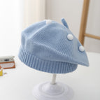 Small white ball beret-light blue / 3-48 months