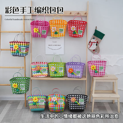 Bag woven bag handbag hand bag beach bag vegetable basket woven bag female tote bag hand gift basket wholesale