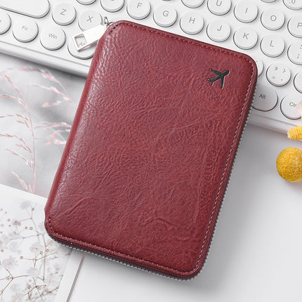 Cross-Border Zipper Document Passport Bag Large Capacity Ticket Storage Card Bag Printable Logo Fashion Travel Passport Holder