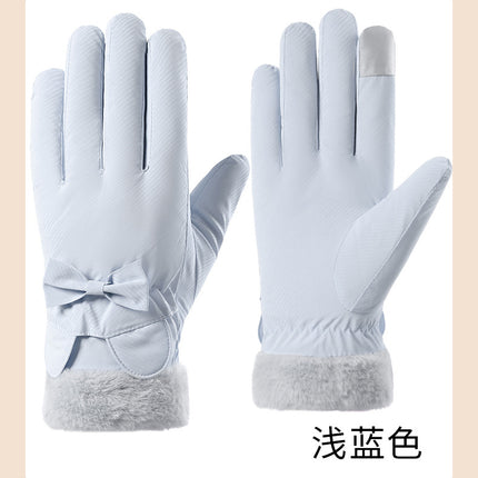 New Cycling Gloves for Women in Winter, Warm and Windproof, Riding Electric Bikes, Skiing, Waterproof, Velvet, Thickeneded, Cold-Proof and Touch-Screen