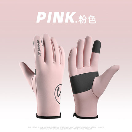 New Cycling Gloves Men's Winter Outdoor Sports Running Waterproof Anti-Slip Touch Screen Plus Velvet Warm Cross-Border Gloves