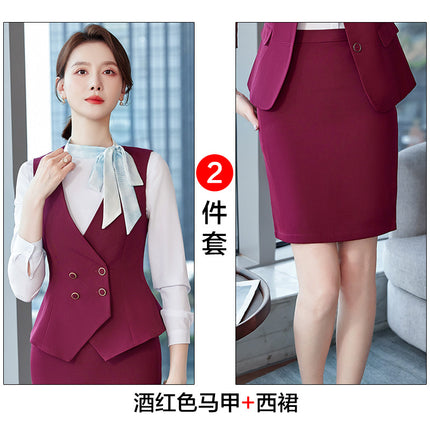 Suit Vest Women's suit High-end Sense Short Slim-fit Professional Hotel Bank Dress Overalls Vest