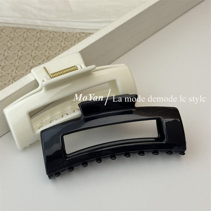 Korean-Style Simple Soft Silicone Hollow-Out Rectangular Hair Clip with a High-End Feel, Versatile and Gentle on Hair, Enhances Elegance