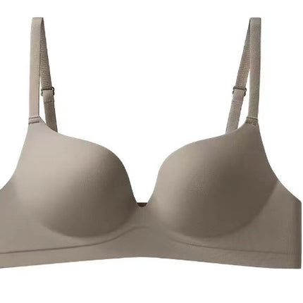 Women's Lingerie for Small Busts, Enhancing and Gathering, Seamless, Push-Up, Wireless, Beautiful Back Bra, Bright Red Bra