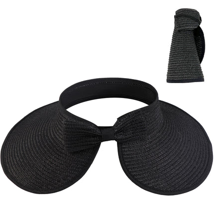 Summer Hat Women's Empty Top Hat No-Top Sun Hat Korean Foldable Sun Hat Straw Hat Big Rim Sunscreen Hat