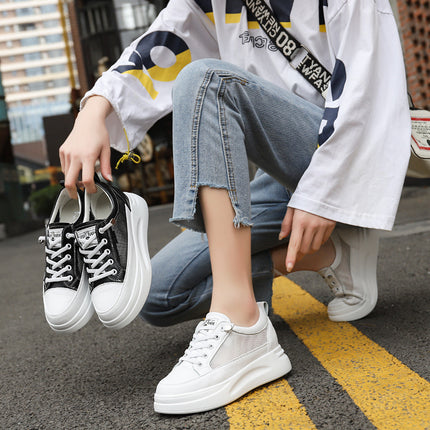 2021 New Spring and Autumn White Shoes Women's Casual Thick-soled Women's Shoes Summer Thin Mesh Shoes Size 34