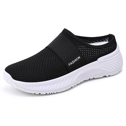 Women's Summer Casual Shoes, Breathable and Non-Stuffy, Mesh Shoes, Slip-On Half-Slippers, Soft Soles That Don'T Tire Your Feet, Lazy Shoes