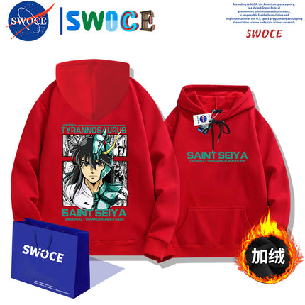 Saint Seiya Purple Dragon Hooded Sweater Men's Spring and Autumn Japanese Anime Young Student Loose Hoodie Jacket