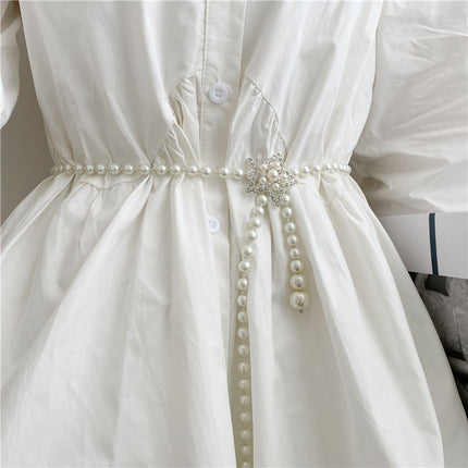 Tweed Style Pearl Waist Chain Decoration Summer Dress High-End Elegant Accessible Luxury Style Fashionable Simple Pearl Chain