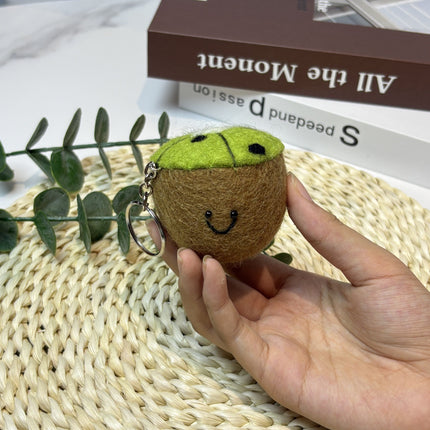 Nepalese Handmade Wool Felt Finished Vegetable and Fruit Bag Pendant Cute Bread Keychain Creative Decoration