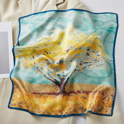 100% Silk Scarf Real Silk Premium Hangzhou Silk Small Square Scarf Spring and Autumn All-match Neck Protection Decorative Shirt Professional Scarf
