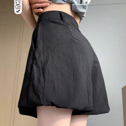 Summer New Versatile High-Waisted Wide-Leg Shorts Loose Slimming A-Line Hot Pants Casual Cargo Shorts