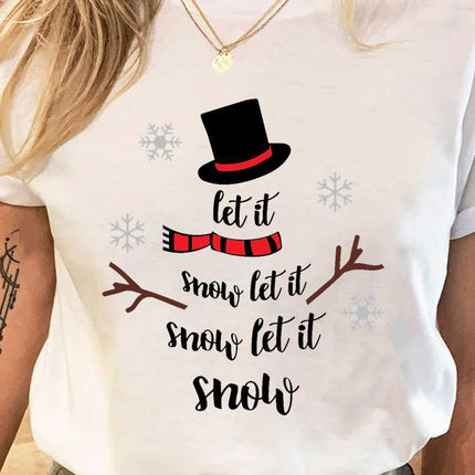 Wholesale ladies blouse supply Christmas happy fashion cartoon bottoming shirt clothes