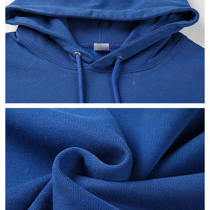 New American Style Pure Cotton Washed Old Pullover Hoodie Jacket Customized Men's Loose Large Size Sweatshirt Suit Embroidered Logo
