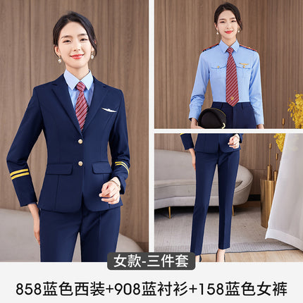 Technical school flight less aviation uniforms professional suit autumn and winter captain overalls stewardess suits property security uniforms