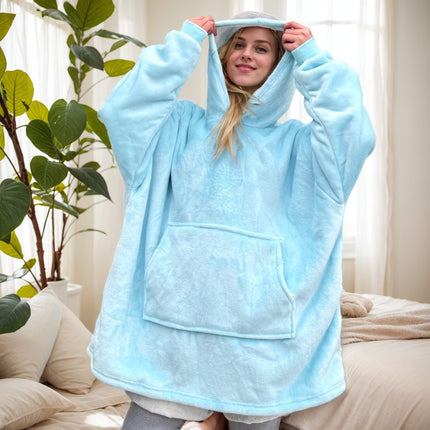 Pullover Pajamas, Flannel Hooded, Warm Men's and Women's Lazy Pajamas, Cold-Proof Cotton Hoodies, Large Size Sweatshirts, Warm and Comfortable