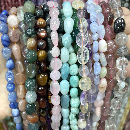 8-10mm natural stone loose beads amethyst agate straight hole gravel diy jewelry accessories amorphous beads