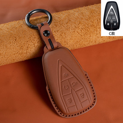 Suitable for Changan head layer cowhide key cover Escape cs75cs35cs55PLUS Auchan X5X7 UNI genuine leather