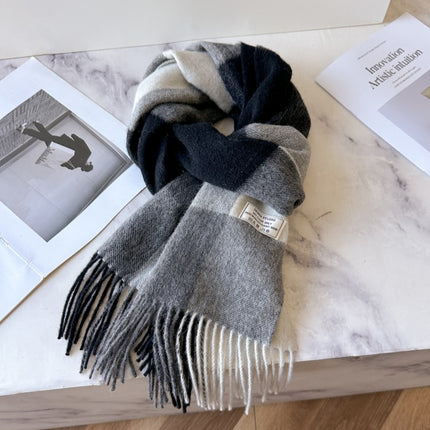 Solid Color Scarf Women's Winter 2024 New Big Brand Korean Style Cashmere Wool Winter Warm Neck Shawl Ins Card