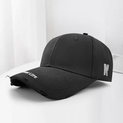 South Korea Simple Embroidered Letter Baseball Cap Women's Spring Korean Style Face Small All-match Sunshade Sunscreen Cap for Men