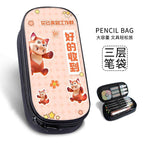 Waterproof-scratch-proof-non-fading-large-capacity three-layer pencil case / B44184