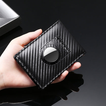 European and American New airtag Positioning Tracker Leather Wallet Push Card Holder US Dollar Wallet Multi-function Card Holder