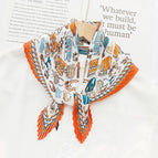 L024-450-04 orange / 70cm wrinkled square towel