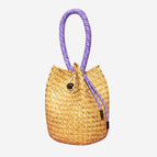 Yellow screw bucket bag + (purple hand strap)