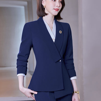 Professional suit women's autumn and winter elegant goddess style long-sleeved suit formal wear hotel front desk tooling sales office work clothes