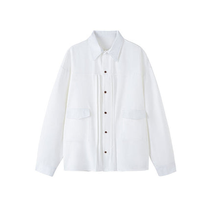 Japanese Retro Shirt Jacket Sunshine Clean Men's Outfit Shirt Oversized Loose Large Size Top