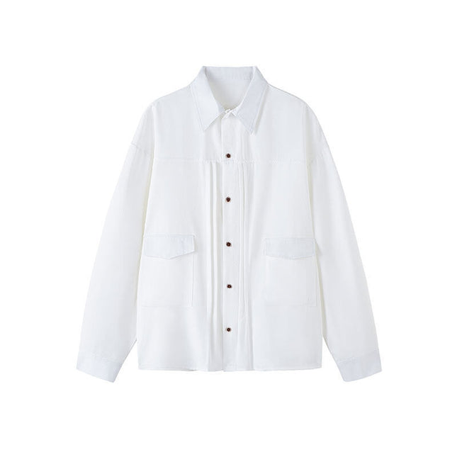 Japanese Retro Shirt Jacket Sunshine Clean Men's Outfit Shirt Oversized Loose Large Size Top