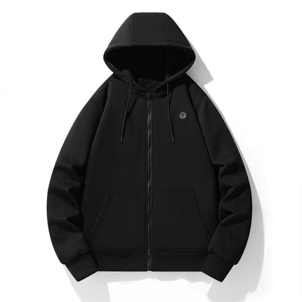 Cross-Border Popular Men's Hooded Heated Sweatshirt, Sports Sweatshirt, Electric Heating Jacket, Usb-Powered Smart Constant Temperature Heating Clothing