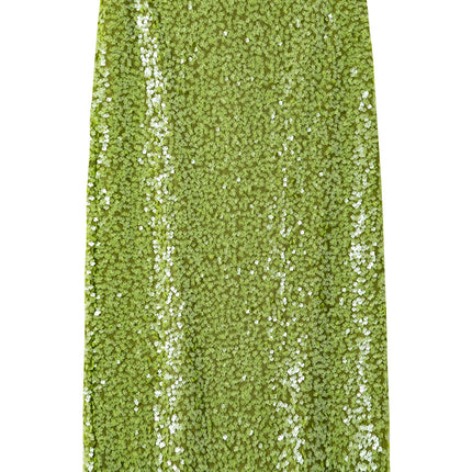 B2073 2025 spring women's new fashion sequined overskirt elastic waist figure mid-length skirt