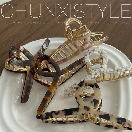High-grade acetate hairpin for Women summer 2023 New elegant back head clip shark clip hairpin headdress
