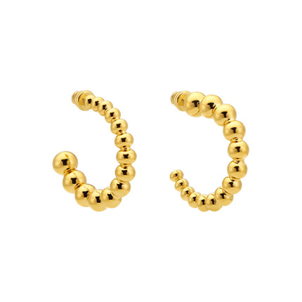 Cross-border European and American Fashion Earrings Golden Pearl Earrings Women's Exquisite Small Explosive Earrings Earrings