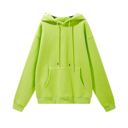Men's Autumn and Winter 345g Pure Color Hoodie Thickeneded and Velvet Oversize Brushed Men's Hooded Sweatshirt Thickeneded and Warm