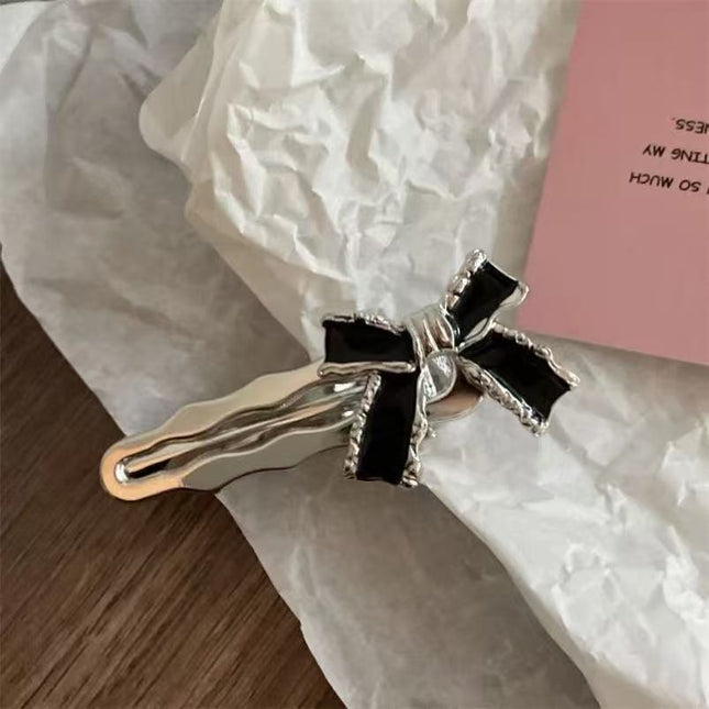 Sweet and Cool Bow Hairpin for Women Dopamine Y2K Side Bangs Clip High-End Exquisite Versatile Hairpin Clip