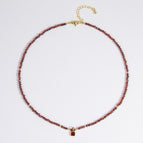 Zircon pendant necklace / 38cm+5cm
