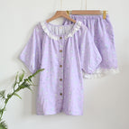 Purple Bear Bubble Short Sleeve Shorts / M